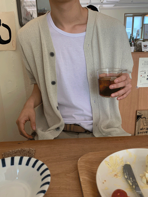 Solid knit cardigan (5color)