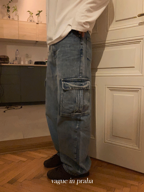 Dox cargo denim pants (3color)