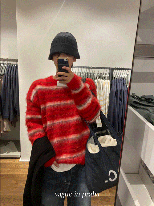 [Wool] Pov mohair round knit (4color)