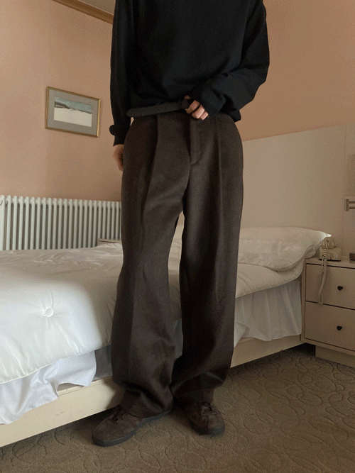 [Wool] Row winter wide pants (3color)