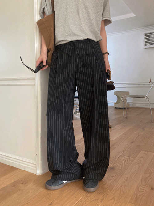 Mar stripe slacks pants (3color)