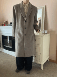 [Wool90] Michael single long coat (2color)